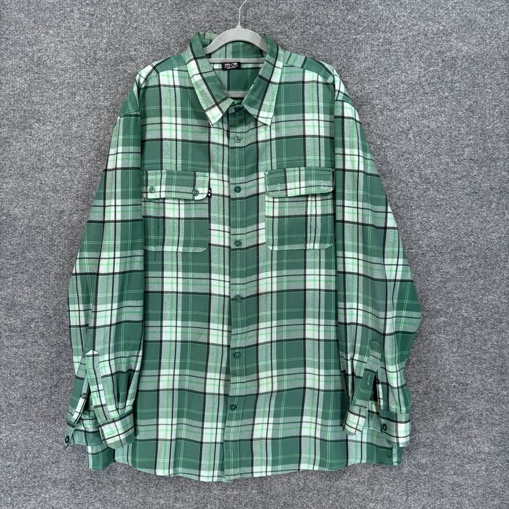 Oakley Button Down Shirt Mens XXL Green Plaid Long Sleeve Regular Fit Casual